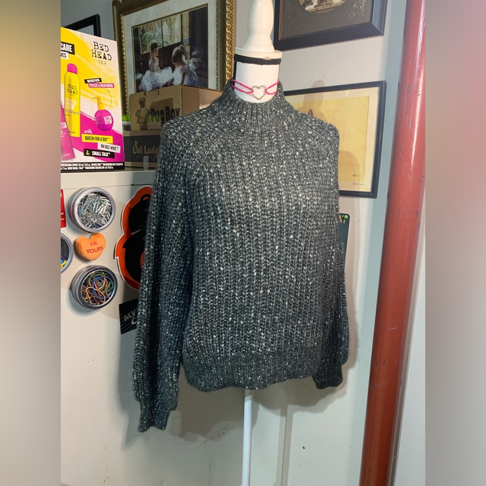 A.N.A. Black White High Neck Sweater